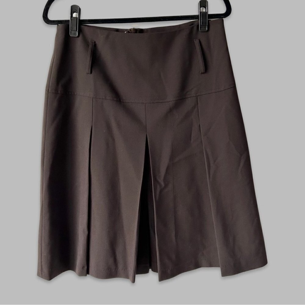 Marc Aurel Wool Blend Pleated Front Skirt